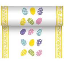 Airlaid Tischläufer, stoffähnlich 24 m x 40 cm "Coloured Eggs"